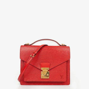 Louis Vuitton Monceau Red EPI Leather Handbag