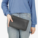 Louis Vuitton Neverfull Black Epi Leather Zippered Clutch Pouch