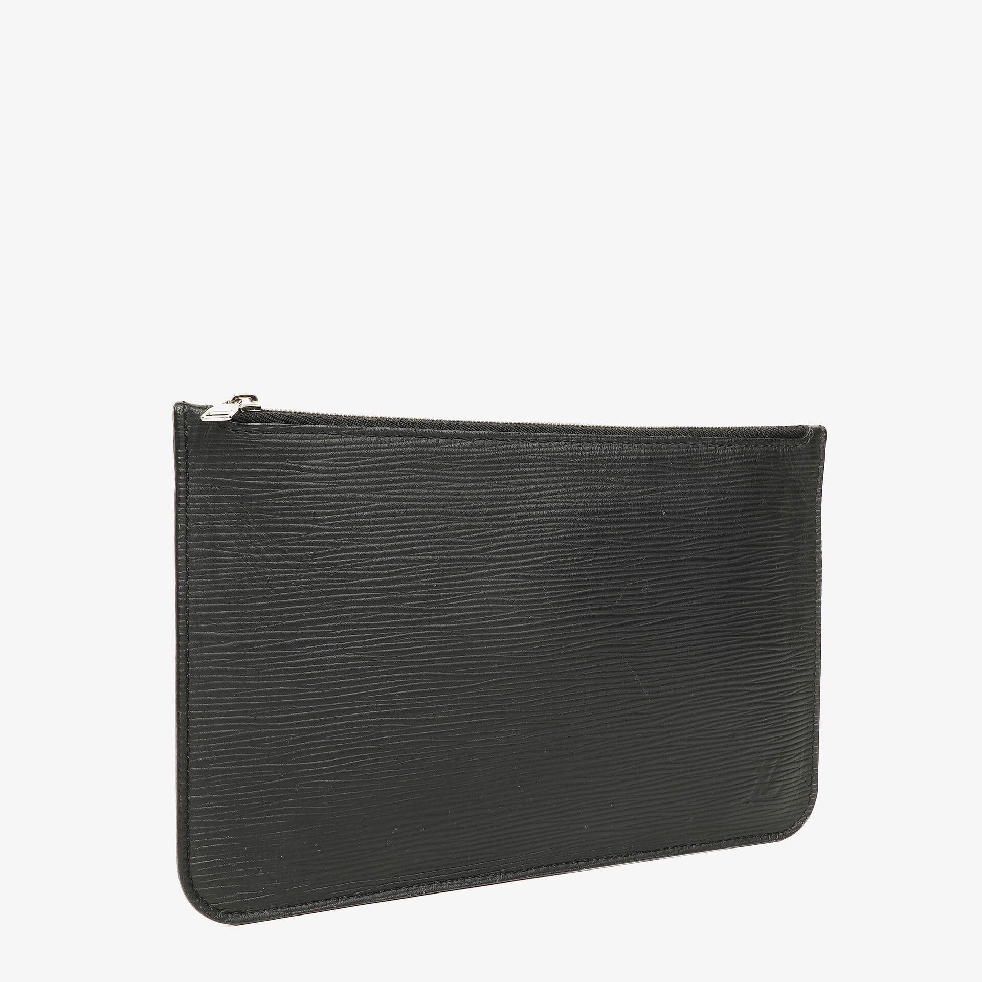Louis Vuitton Neverfull Black Epi Leather Zippered Clutch Pouch