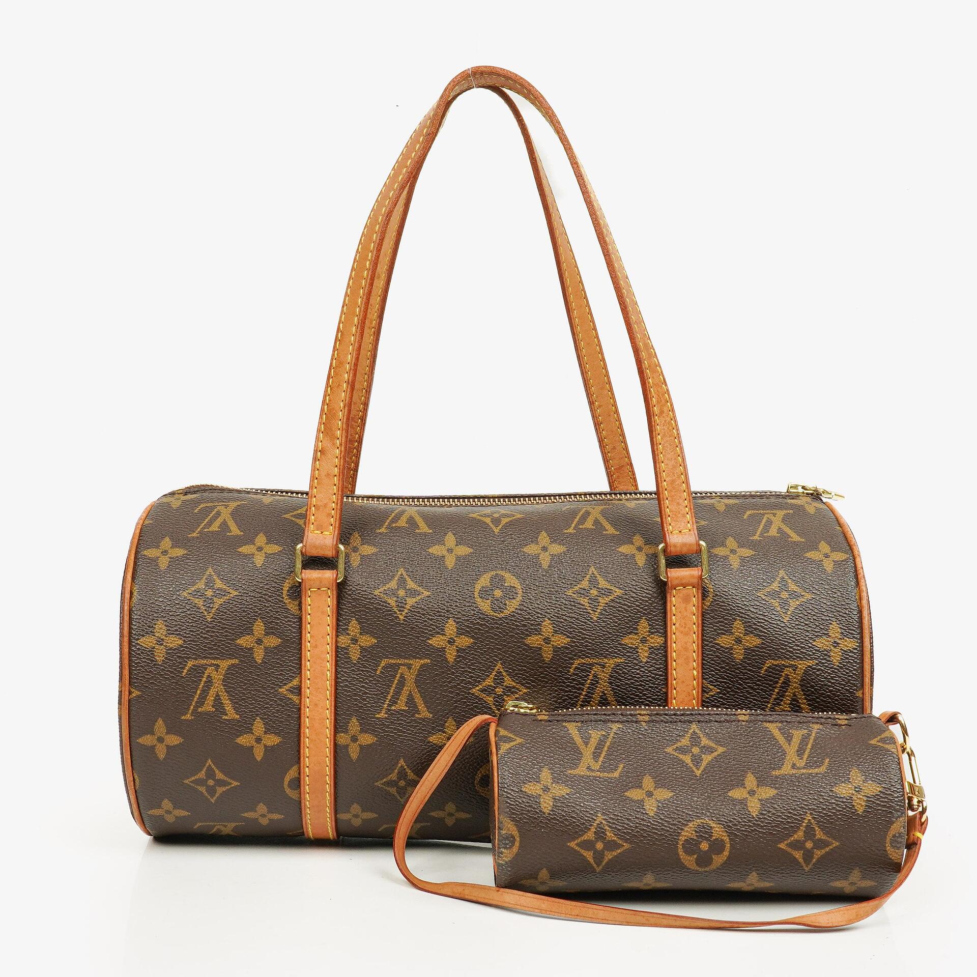 Louis Vuitton Papillon 30 Vintage Monogram Canvas Handbag With Mini Papillon Pochette