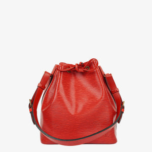 Bolso bandolera Louis Vuitton Petit Noe en piel EPI roja