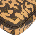 Louis Vuitton Pochette Accessoire in Monogram Graffiti Canvas Clutch Handbag a part of Stephen Sprouse collection