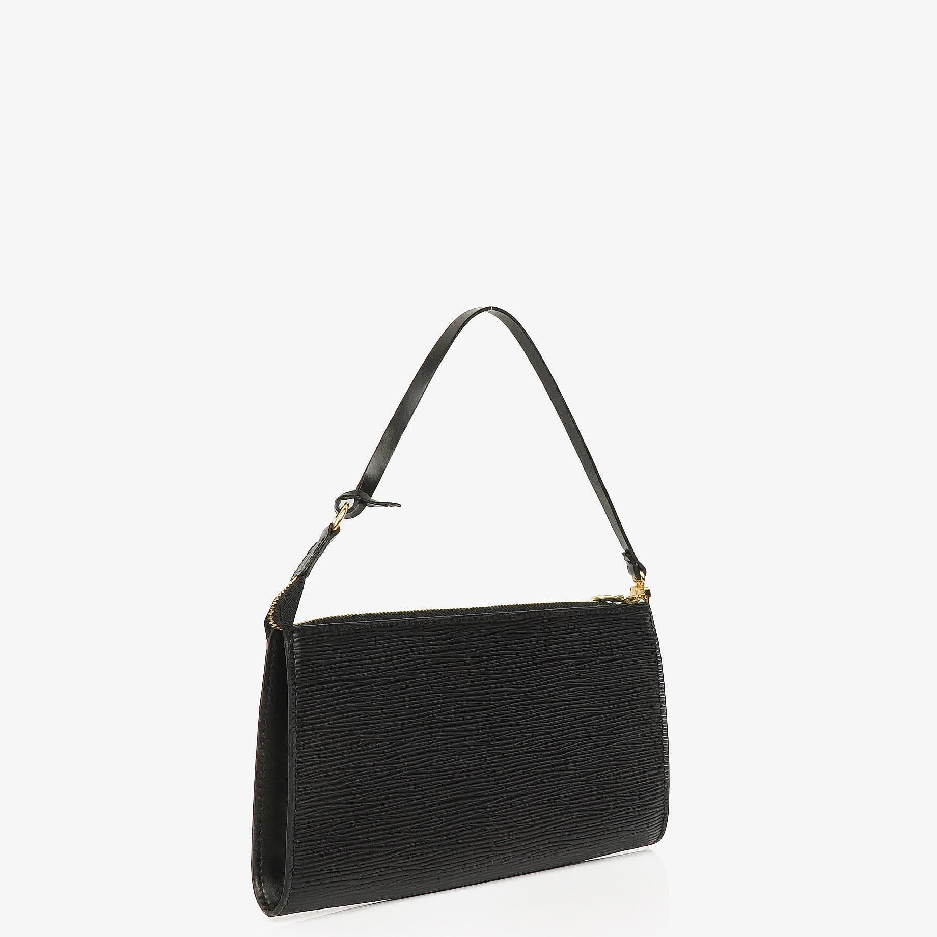 Louis Vuitton Pochette Accessoires Black EPI Leather Clutch Bag
