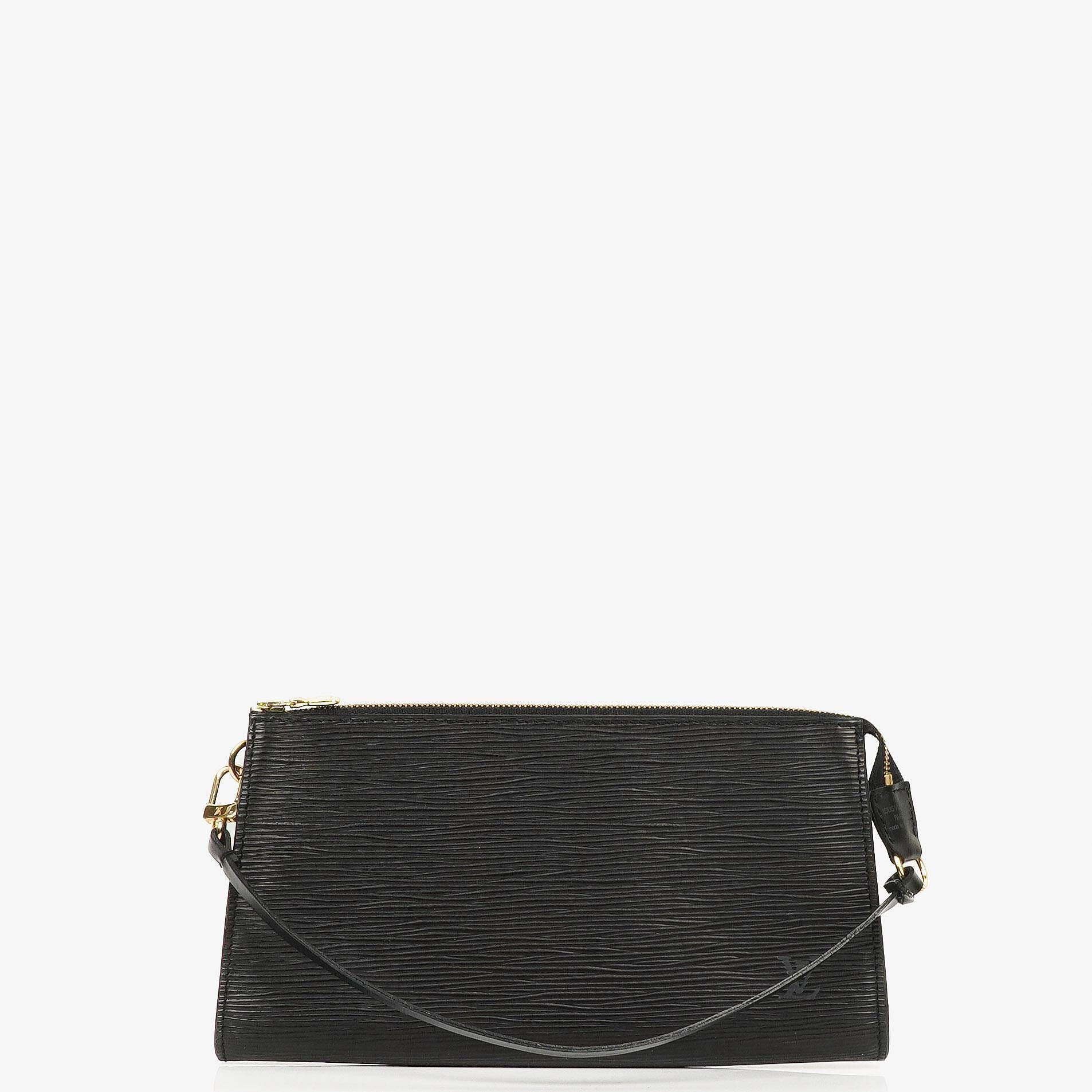 Louis Vuitton Pochette Accessoires Black EPI Leather Clutch Bag