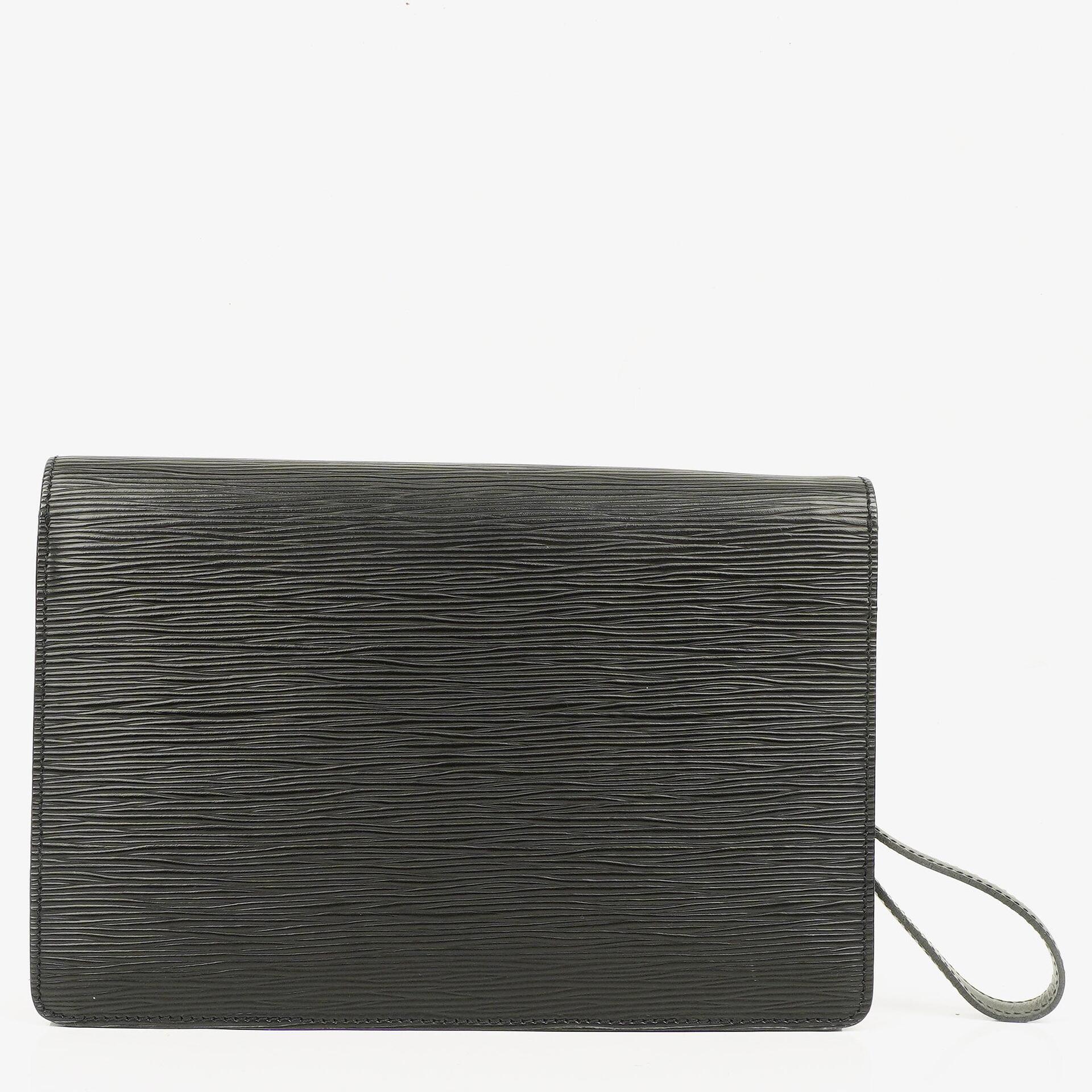 Louis Vuitton Pochette Sellier Dragonne Black Epi Clutch