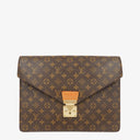 Louis Vuitton Porte-Documents Senateur Monogram Canvas Clutch Bag