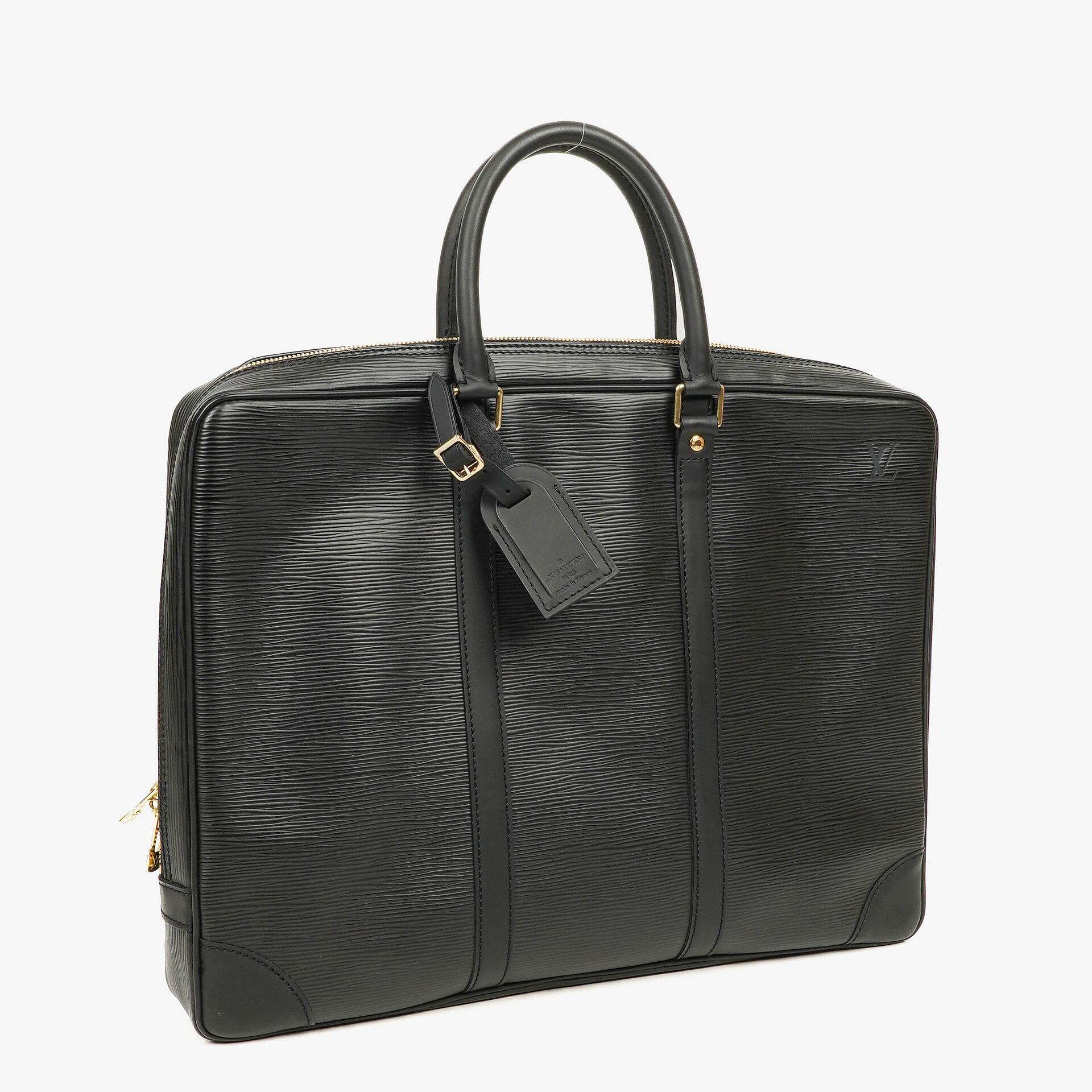 Louis Vuitton Porte-Documents Voyage Black EPI Leather Briefcase