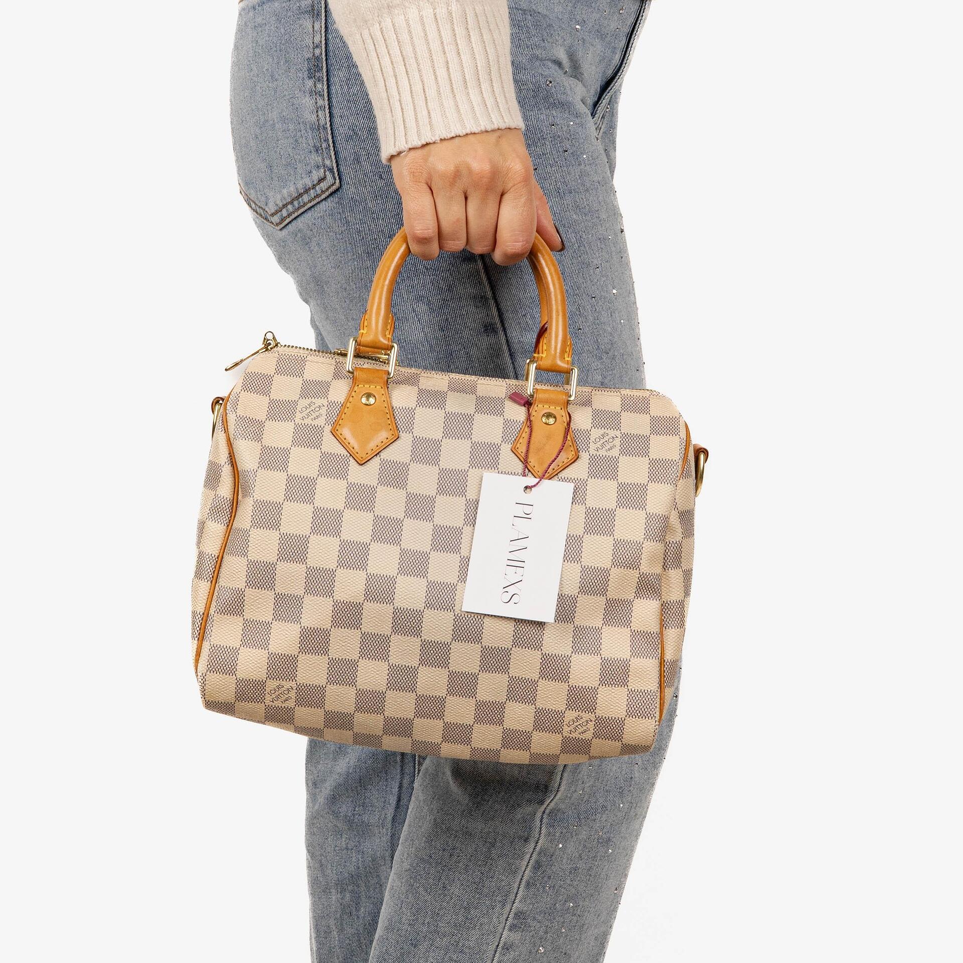 Louis Vuitton Speedy 25 Bandoulière Damier Azur Coated Canvas Handbag