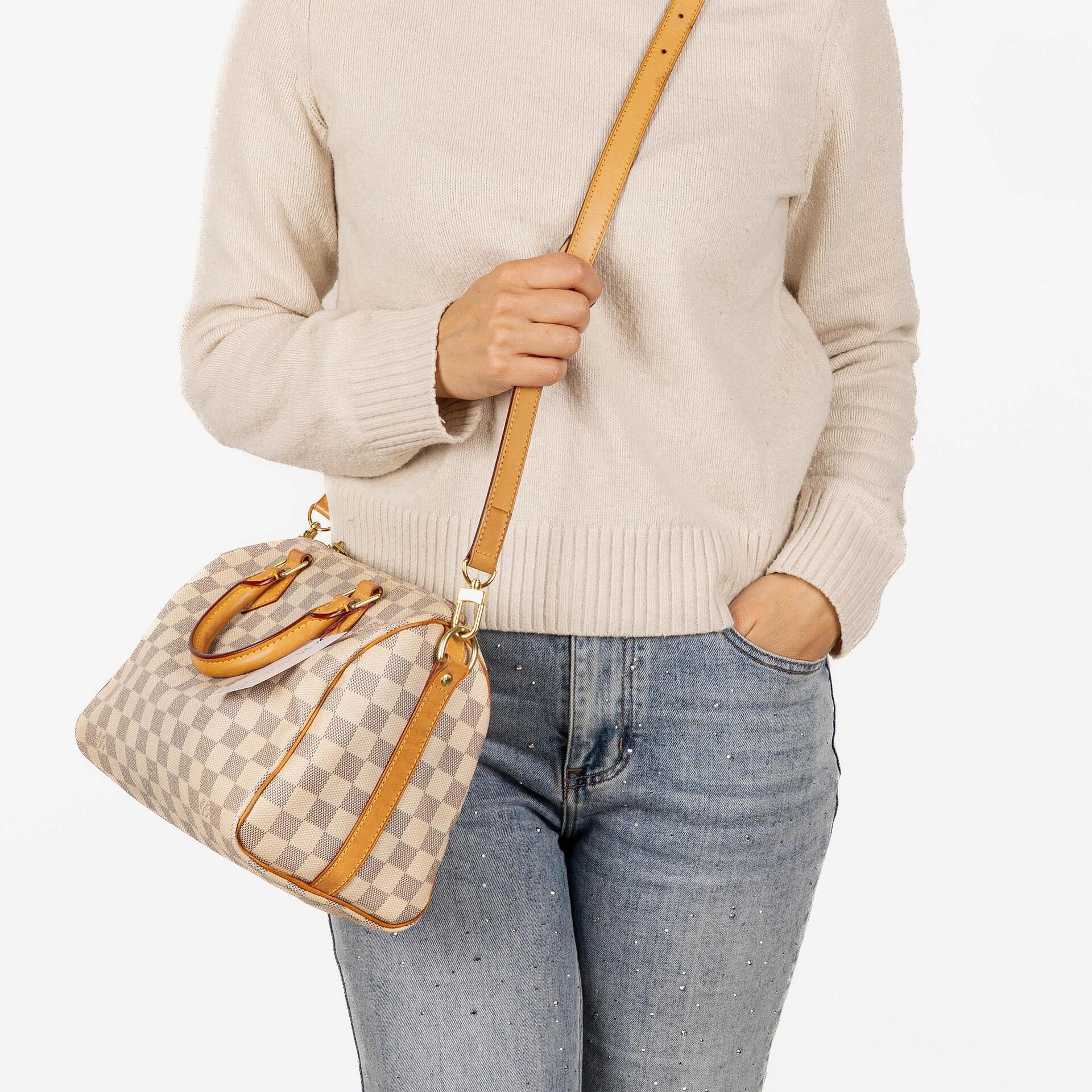 Louis Vuitton Speedy 25 Bandoulière Damier Azur Coated Canvas Handbag