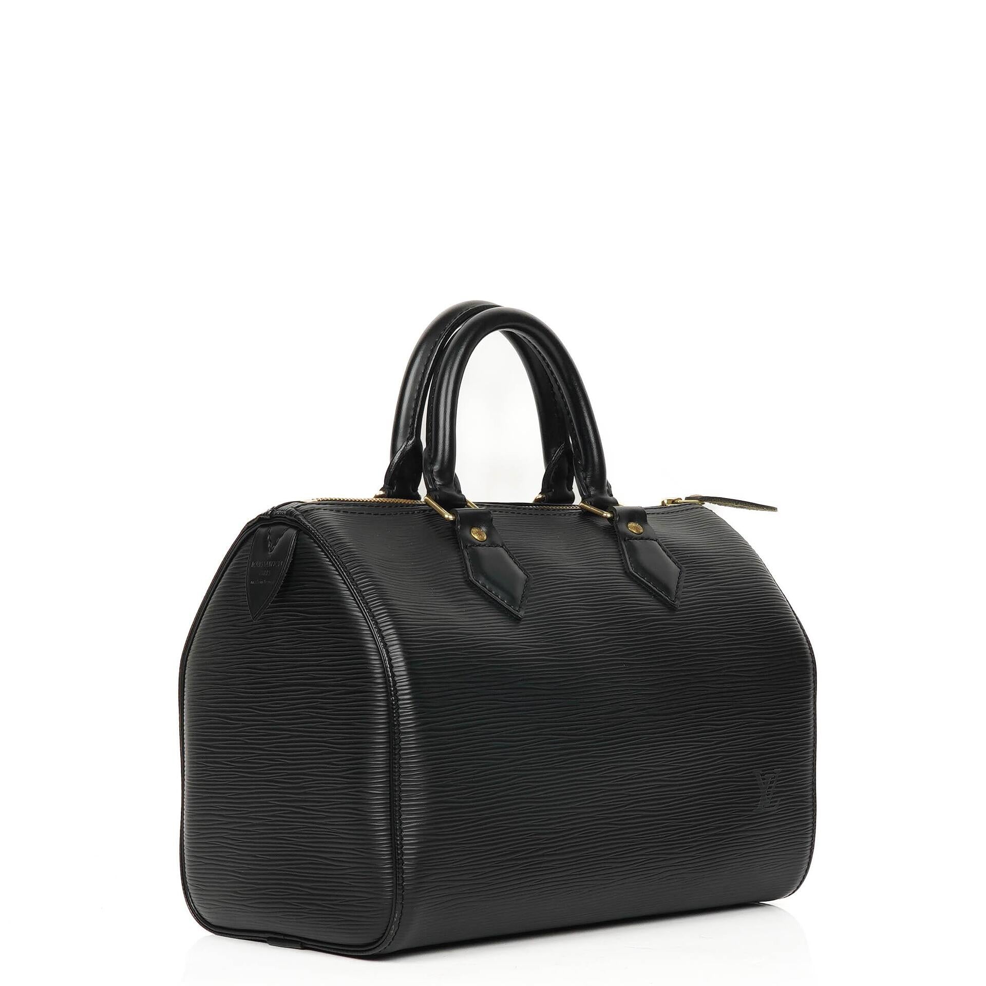 Louis Vuitton Speedy 25 Black EPI Leather Handbag