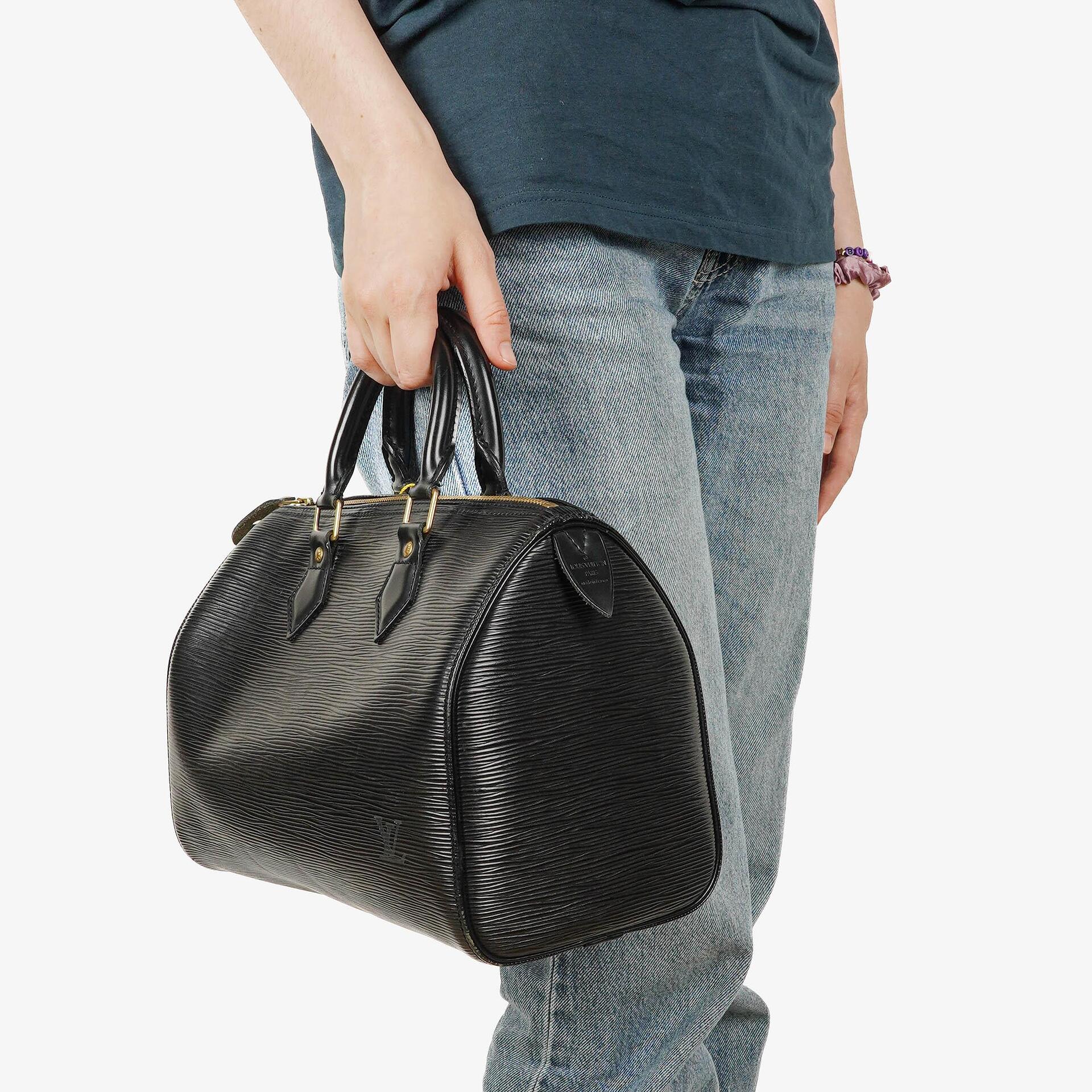 Louis Vuitton Speedy 25 Black EPI Leather Handbag