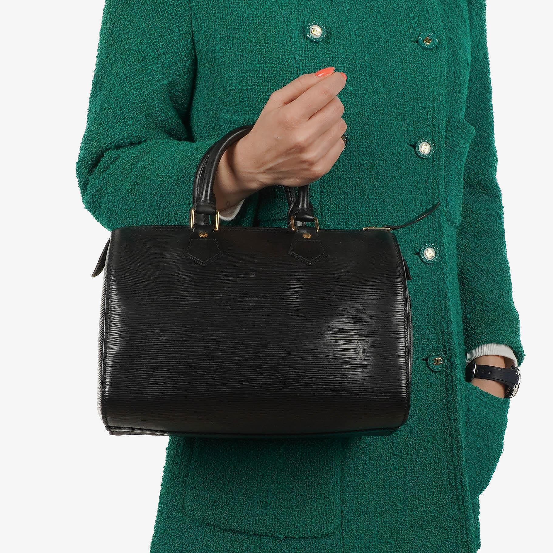 Louis Vuitton Speedy 25 Black EPI Leather Handbag