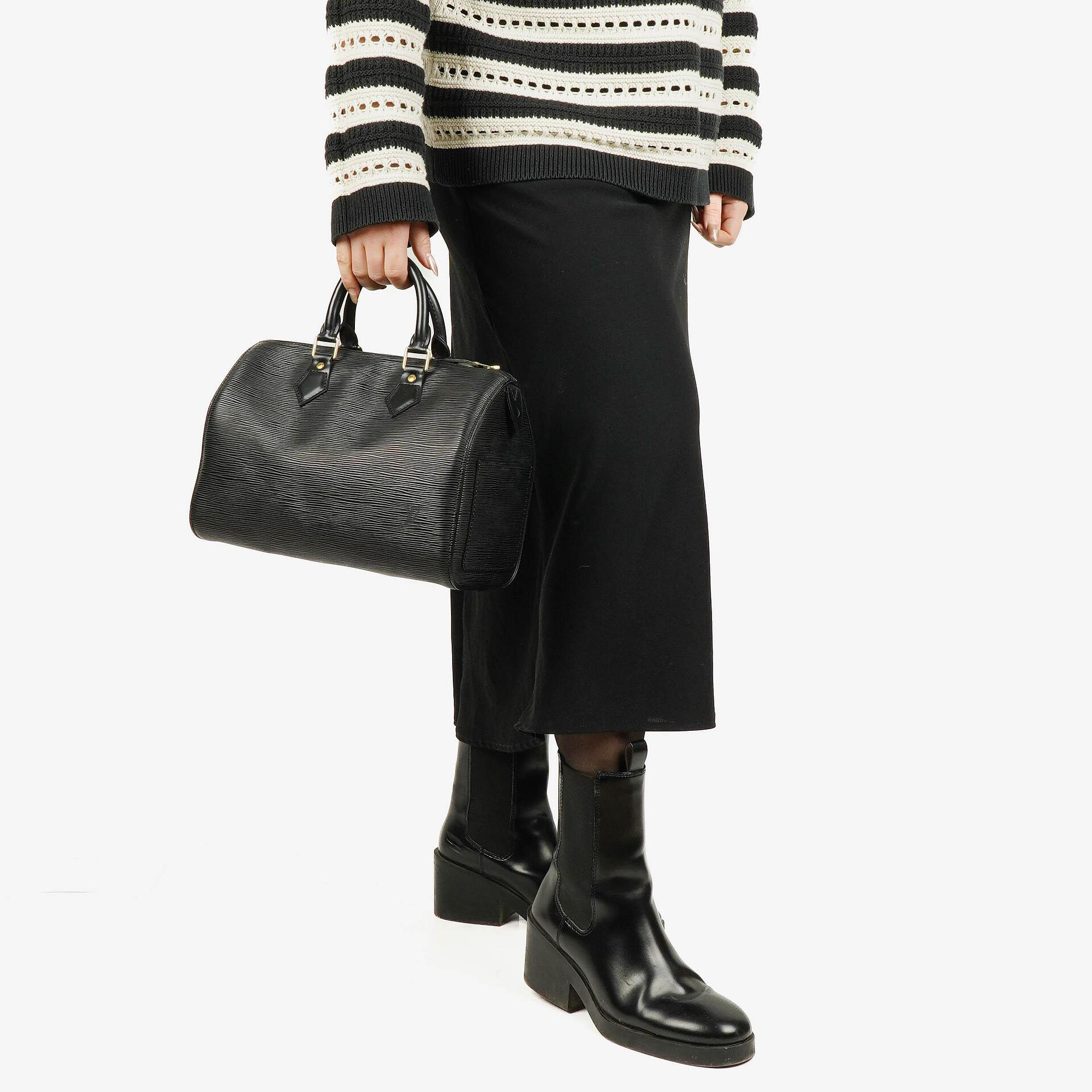 Louis Vuitton Speedy 25 Black EPI Leather Handbag