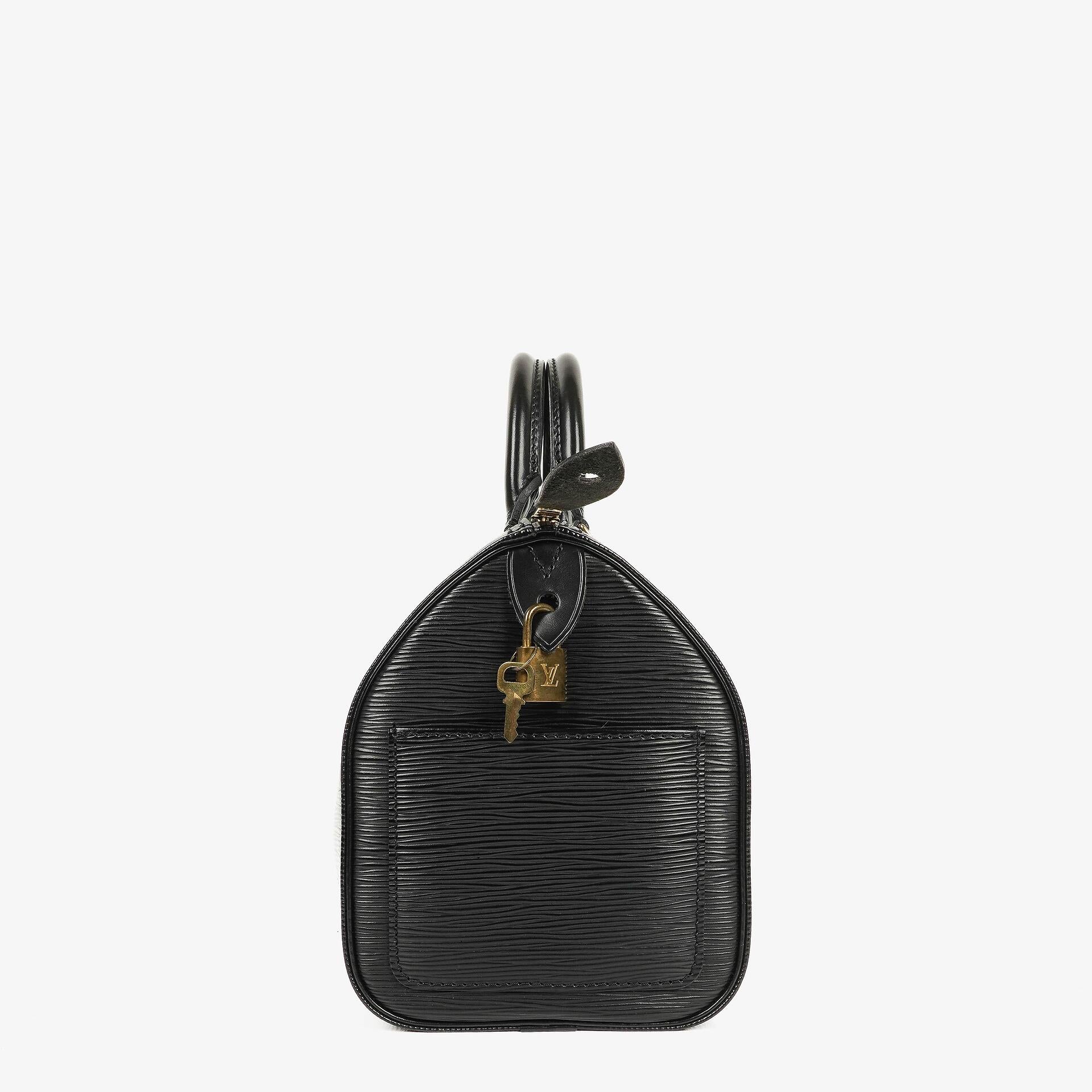 Louis Vuitton Speedy 25 Black EPI Leather Handbag