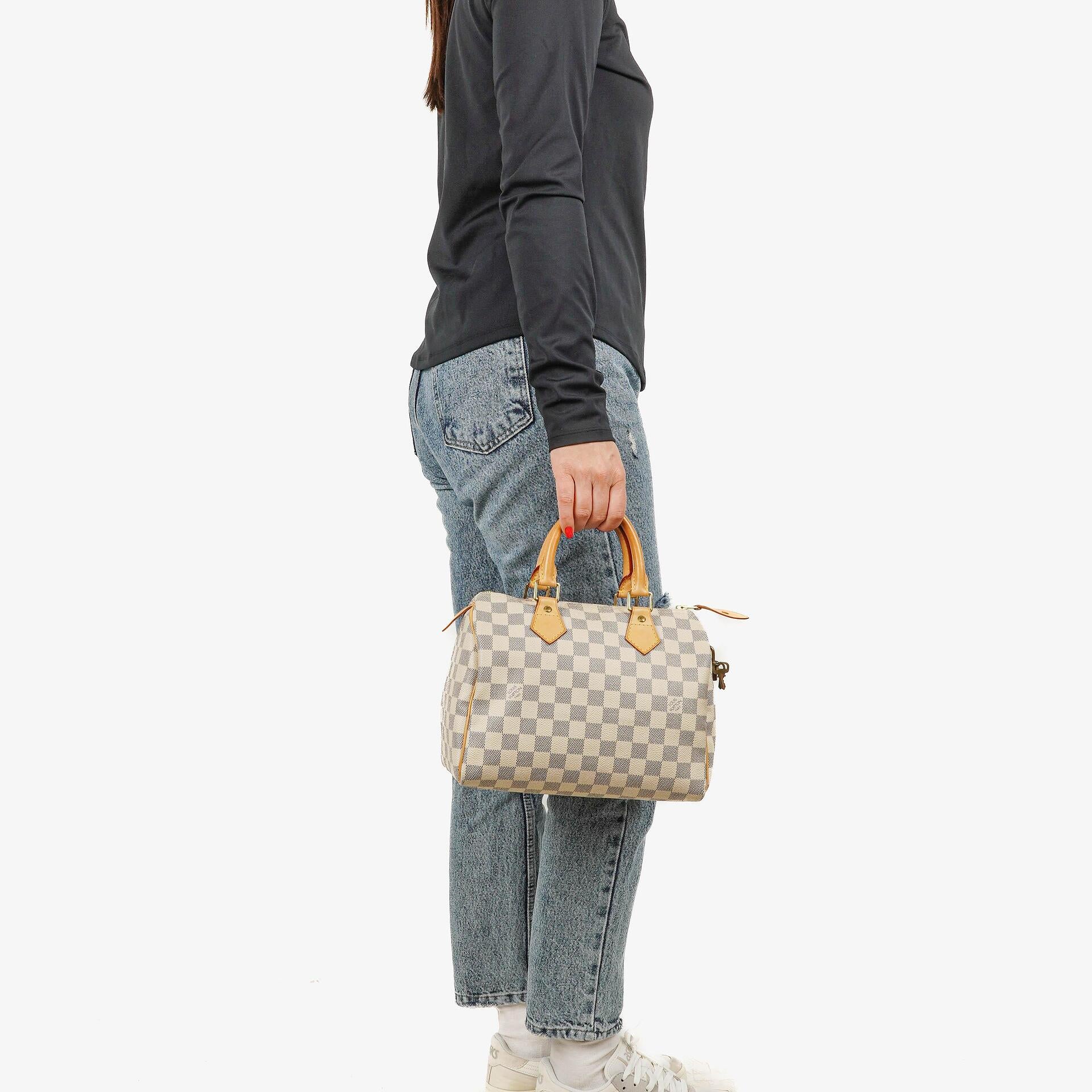 Louis Vuitton Speedy 25 Damier Azur Coated Canvas Handbag