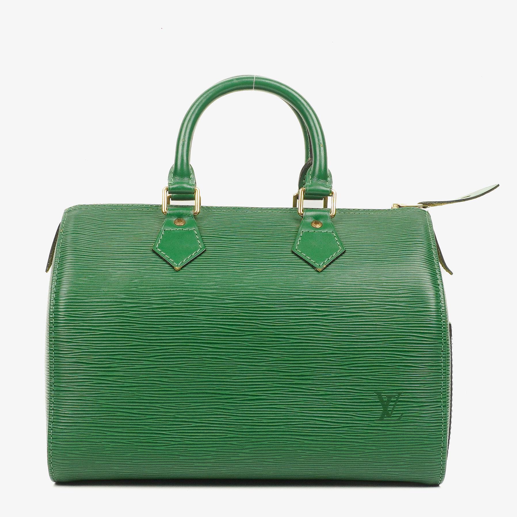 Louis Vuitton Speedy 25 Green EPI Leather Handbag