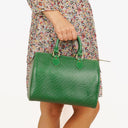 Louis Vuitton Speedy 25 Green EPI Leather Handbag