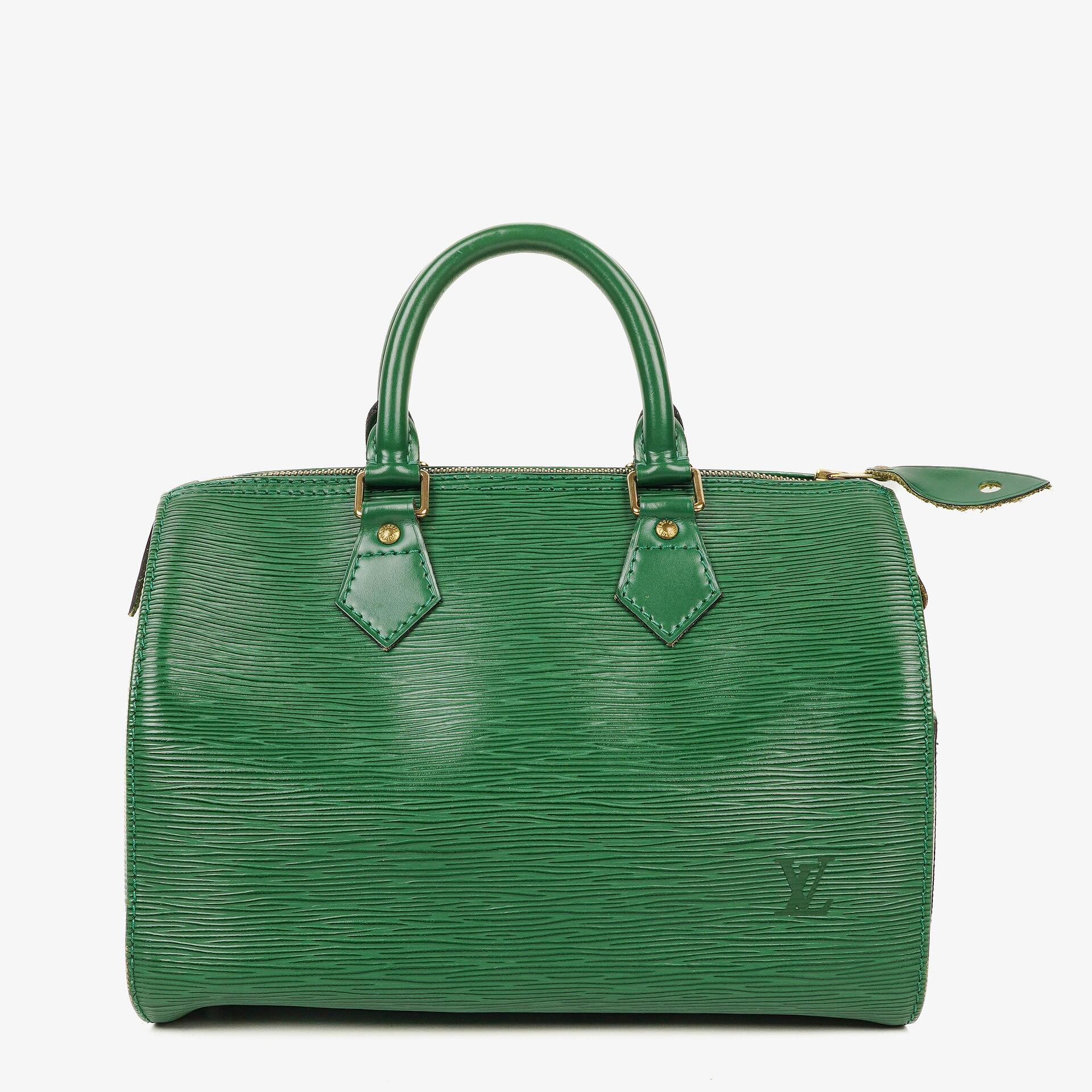 Louis Vuitton Speedy 25 Green EPI Leather Handbag