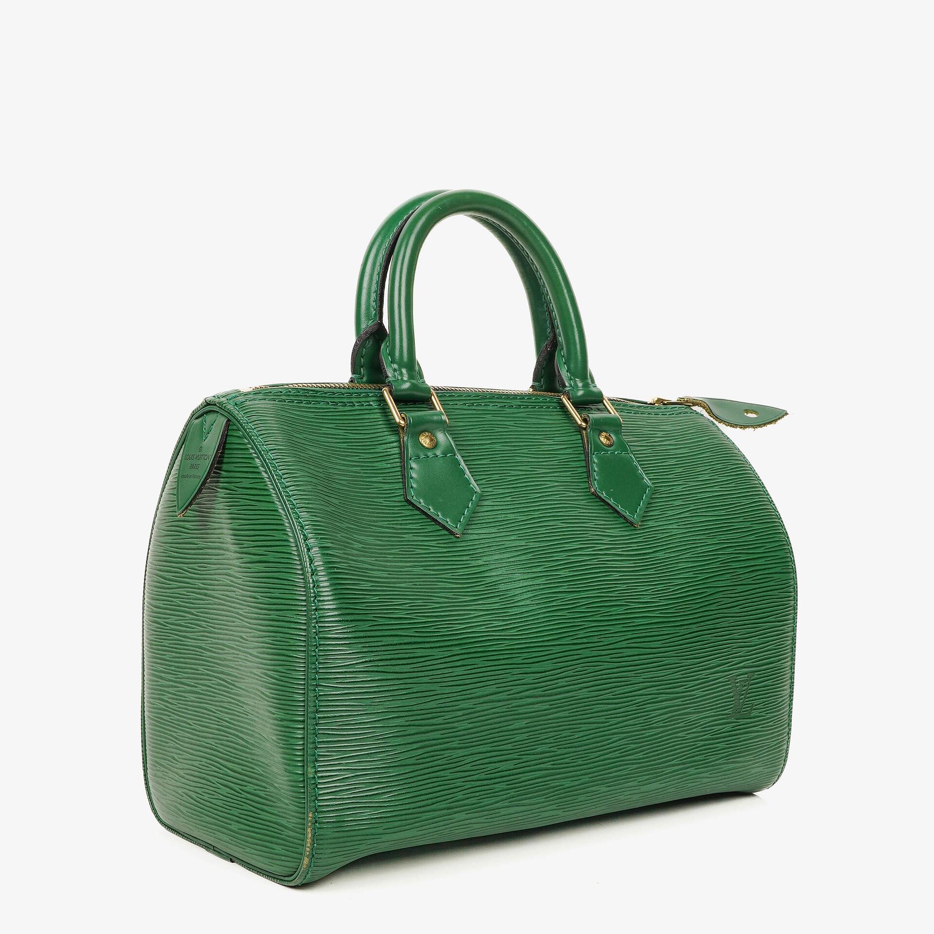 Louis Vuitton Speedy 25 Green EPI Leather Handbag