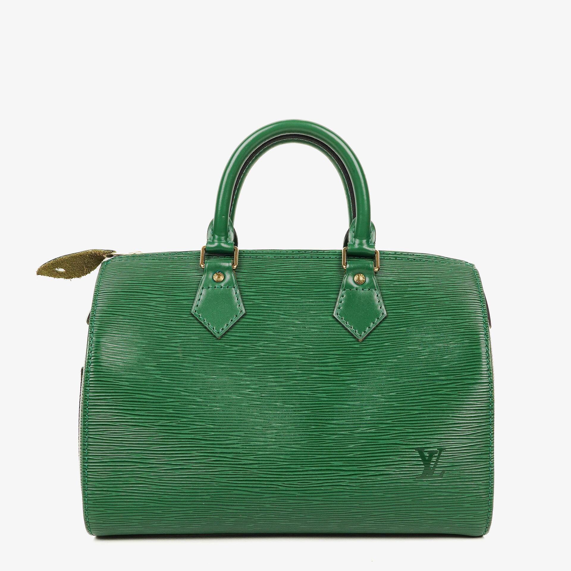 Louis Vuitton Speedy 25 Green EPI Leather Handbag