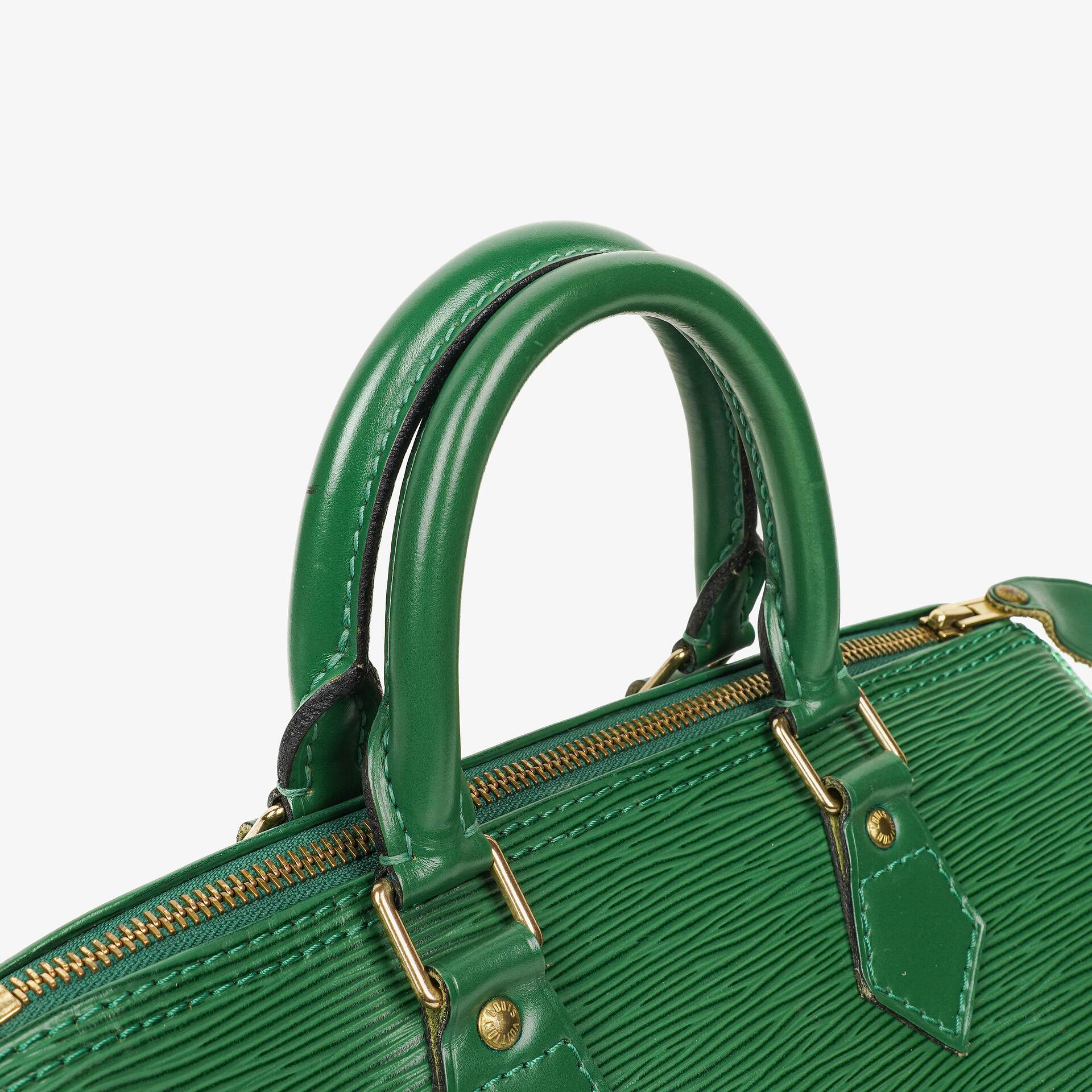 Louis Vuitton Speedy 25 Green EPI Leather Handbag