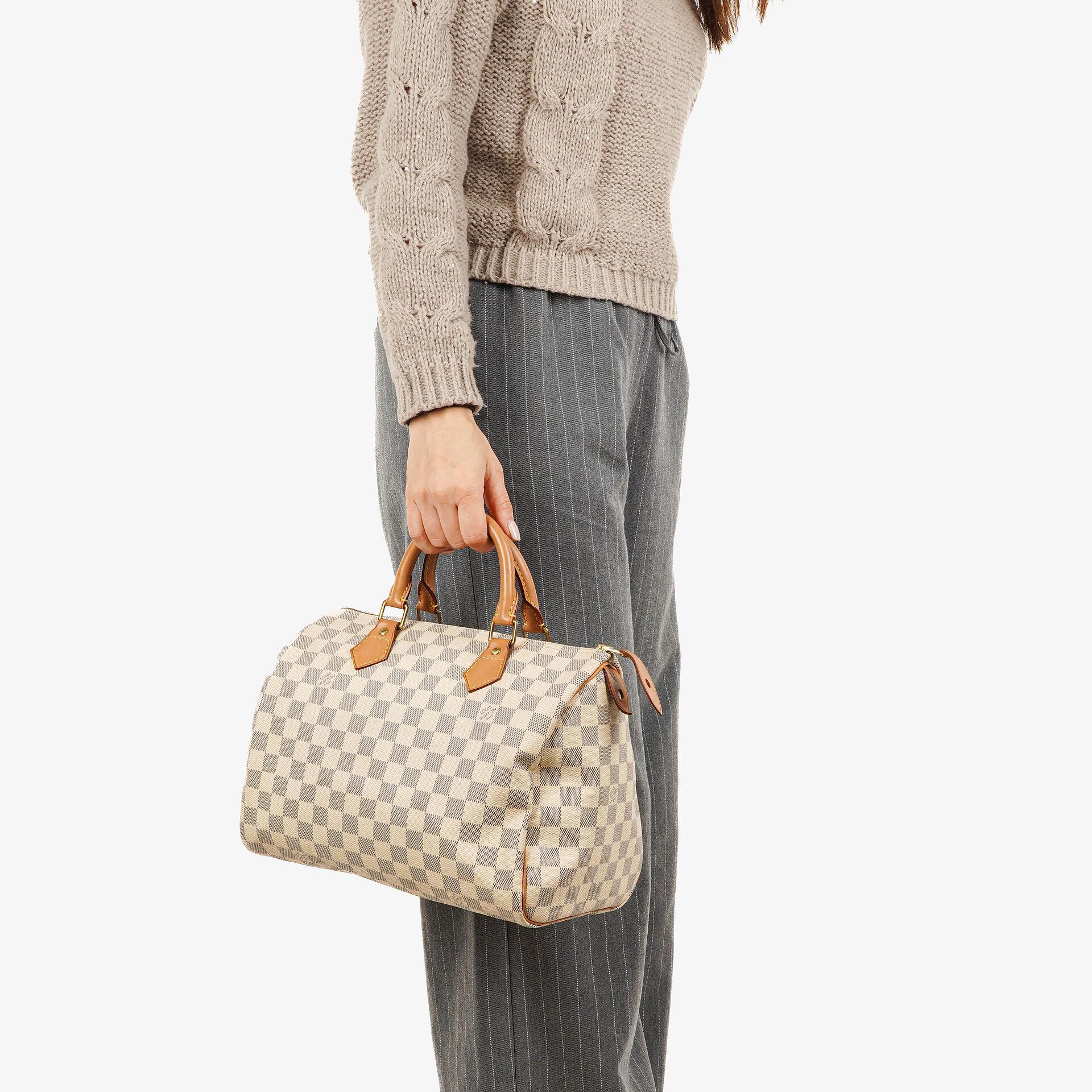 Louis Vuitton Speedy 30 Damier Azur Coated Canvas Handbag