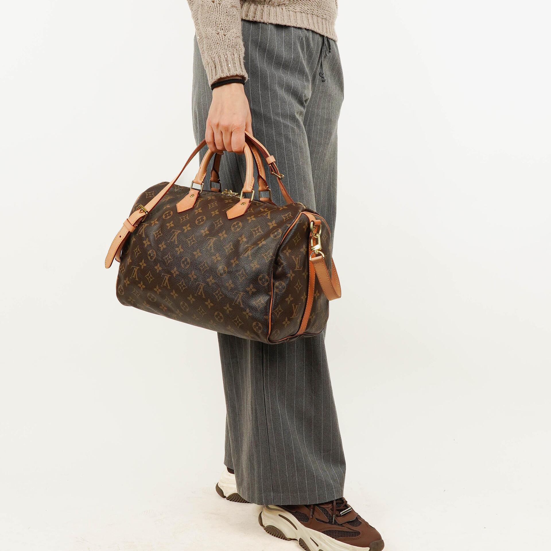 Louis Vuitton Speedy 35 Bandouliere Monogram Canvas Handbag