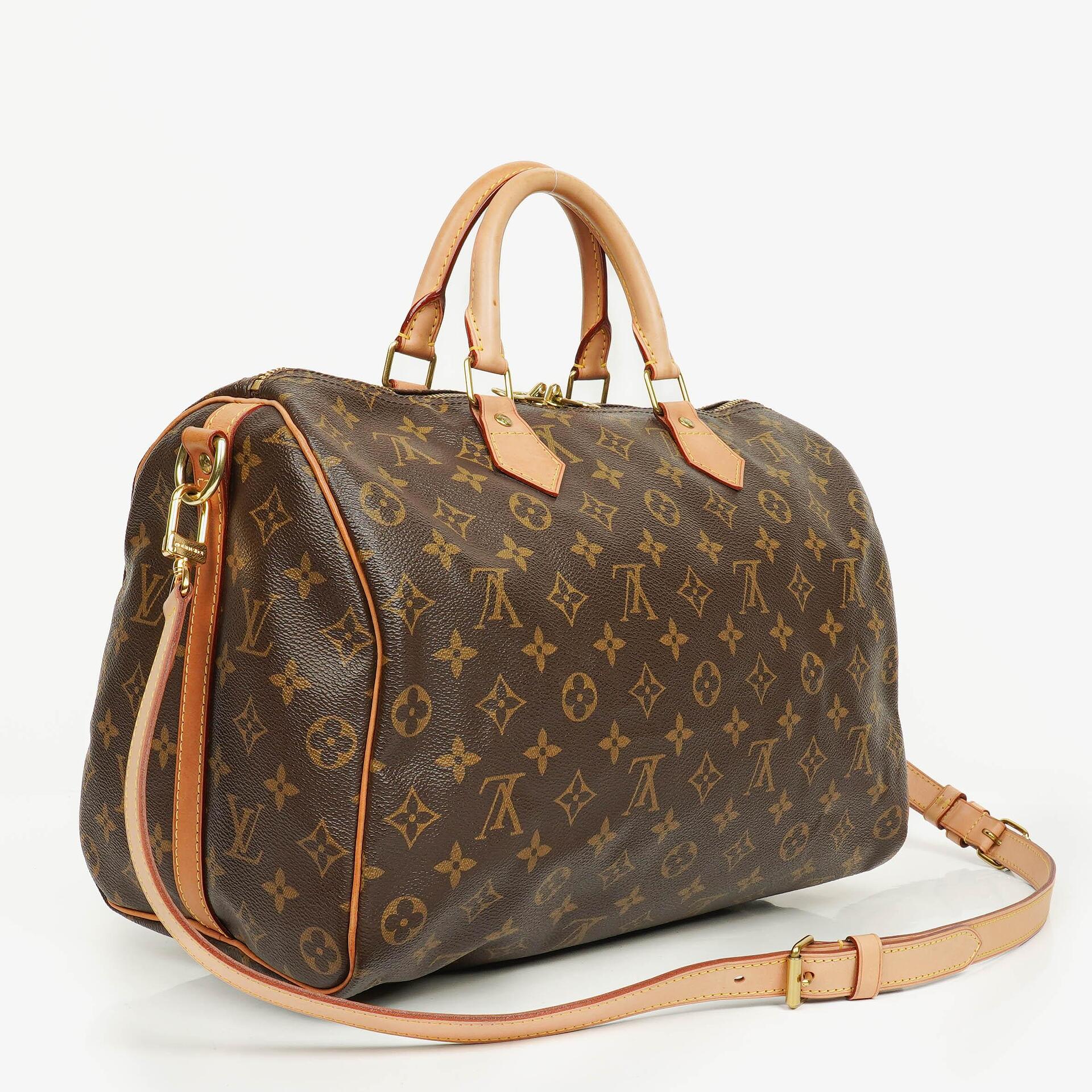 Louis Vuitton Speedy 35 Bandouliere Monogram Canvas Handbag