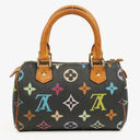 Louis Vuitton Takashi Murakami Nano Speedy Black Multicolour Monogram Coated Canvas Mini Bag