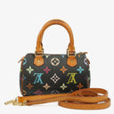 Louis Vuitton Takashi Murakami Nano Speedy Black Multicolour Monogram Coated Canvas Mini Bag