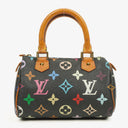 Louis Vuitton Takashi Murakami Nano Speedy Black Multicolour Monogram Coated Canvas Mini Bag