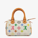 Louis Vuitton Takashi Murakami Nano Speedy White Multicolour Monogram Coated Canvas Mini Bag