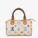 Louis Vuitton Takashi Murakami Nano Speedy White Multicolour Monogram Coated Canvas Mini Bag