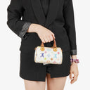Louis Vuitton Takashi Murakami Nano Speedy White Multicolour Monogram Coated Canvas Mini Bag