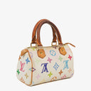 Louis Vuitton Takashi Murakami Nano Speedy White Multicolour Monogram Coated Canvas Mini Bag