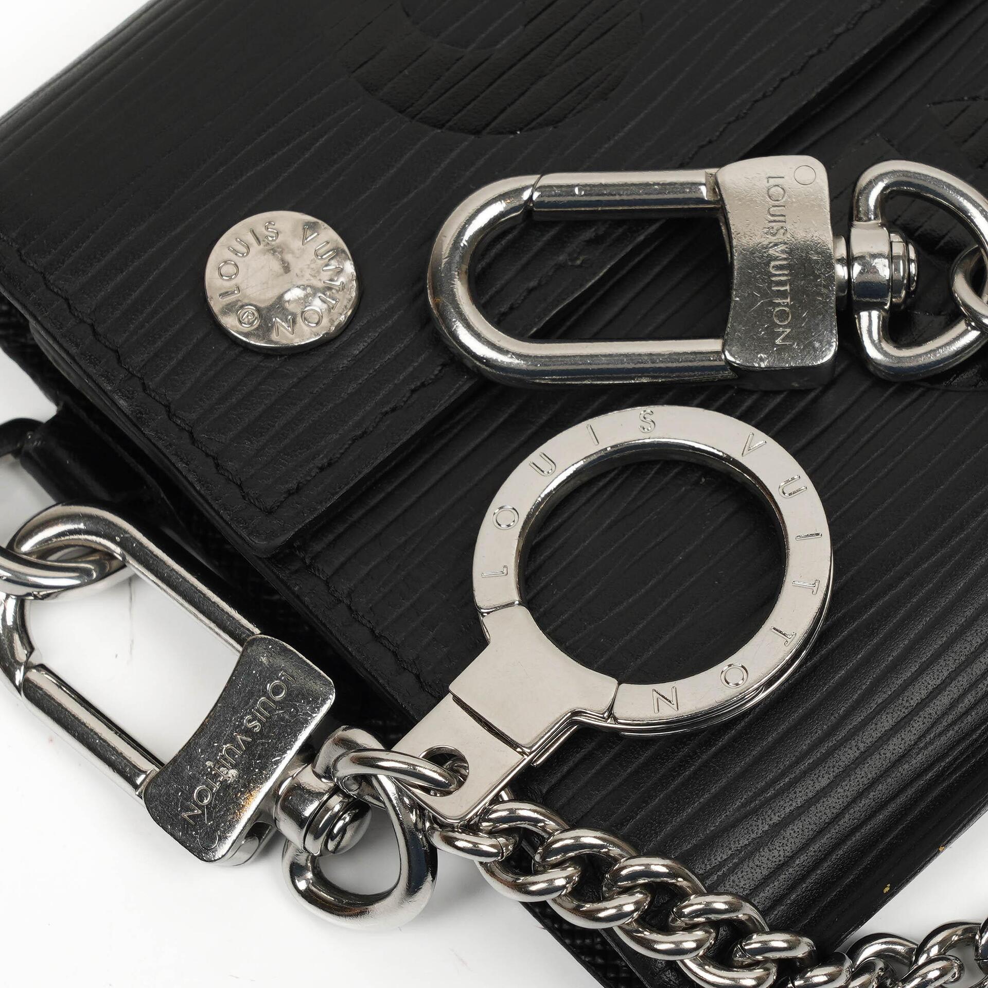 Louis Vuitton x Supreme EPI Black Leather Chain Wallet