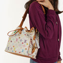 Louis Vuitton x Takashi Murakami White Multicolore Monogram Coated Canvas Petit Noe Shoulder Bag
