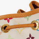 Louis Vuitton x Takashi Murakami White Multicolore Monogram Coated Canvas Petit Noe Shoulder Bag