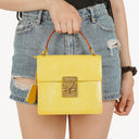 Louis Vuitton Yellow Monogram Vernis Spring Street Top Handle Bag