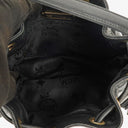 MCM Black Calfskin Quilted Studded Bucket Bag