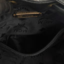 MCM Black Calfskin Quilted Studded Bucket Bag