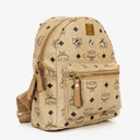 MCM Visetos Coated Studded Neutral Canvas Backpack