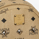 MCM Visetos Coated Studded Neutral Canvas Backpack