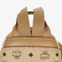 MCM Visetos Coated Studded Neutral Canvas Backpack