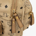 MCM Visetos Coated Studded Neutral Canvas Backpack