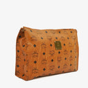 MCM Visetos Cognac Coated Canvas Pouch