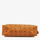 MCM Visetos Cognac Coated Canvas Pouch