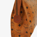 MCM Visetos Cognac Coated Canvas Pouch