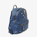 MCM Visetos Stark M Medium Studded Blue Backpack