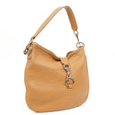 Miu Miu Brown Grained Leather Hobo Shoulder Bag